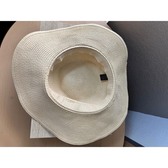 Natural Straw Sun Hat with Silver Chain Accent - Picture 4 of 5
